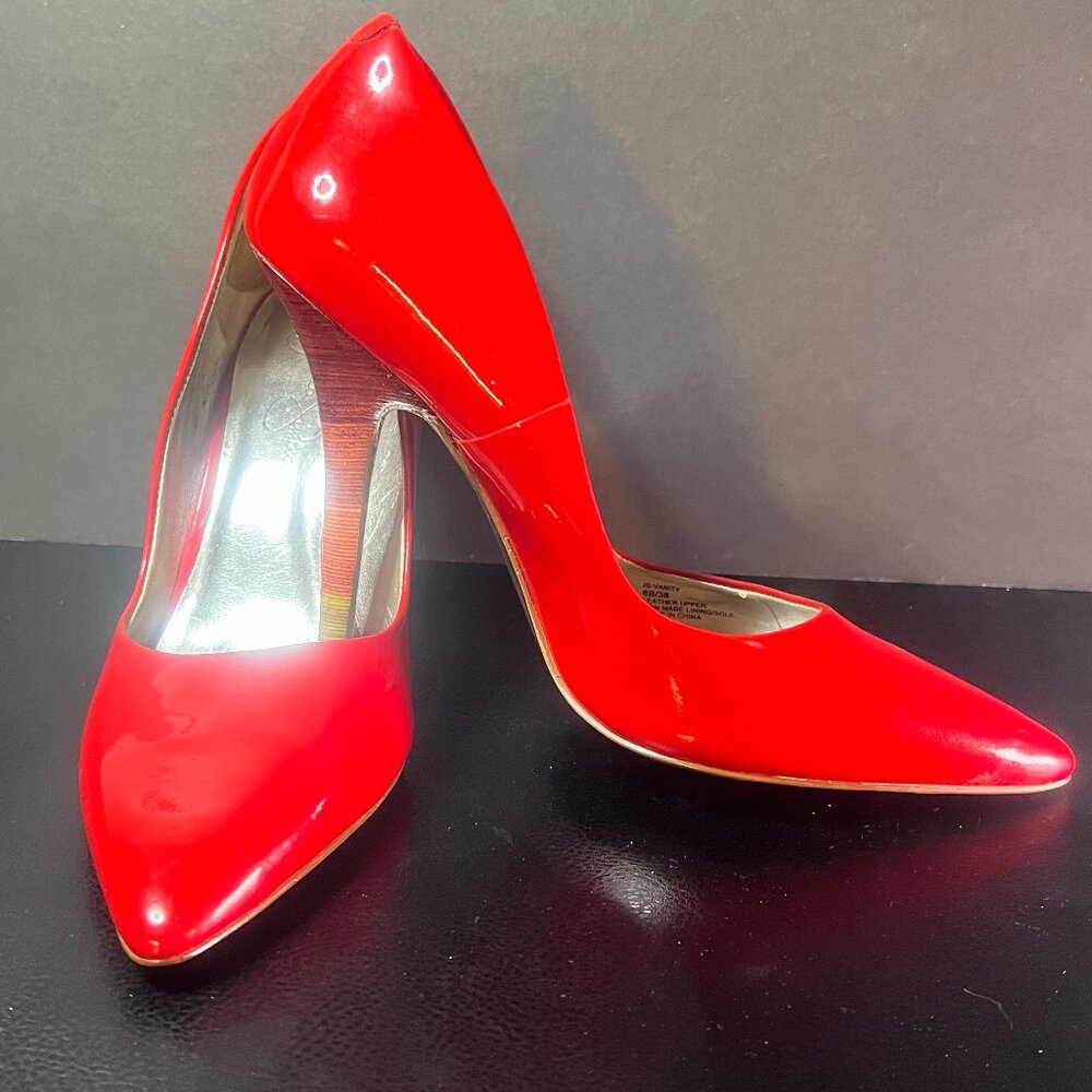 Jessica Simpson High Heels, 4in, Red, Size 8